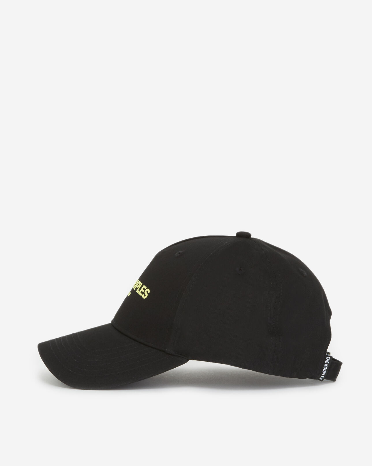 The Kooples MEN BLACK / YELLOW black cap in cotton with fluorescent logo