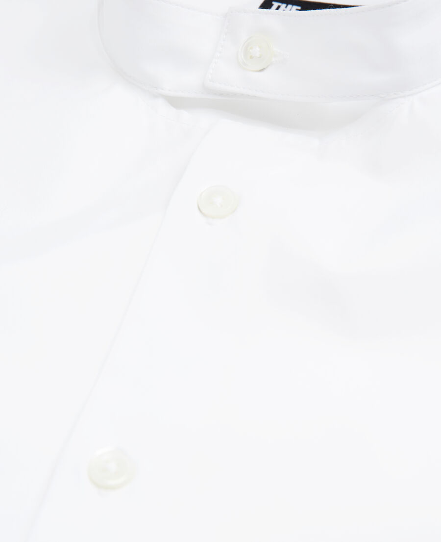 slim-fit white shirt with officer collar