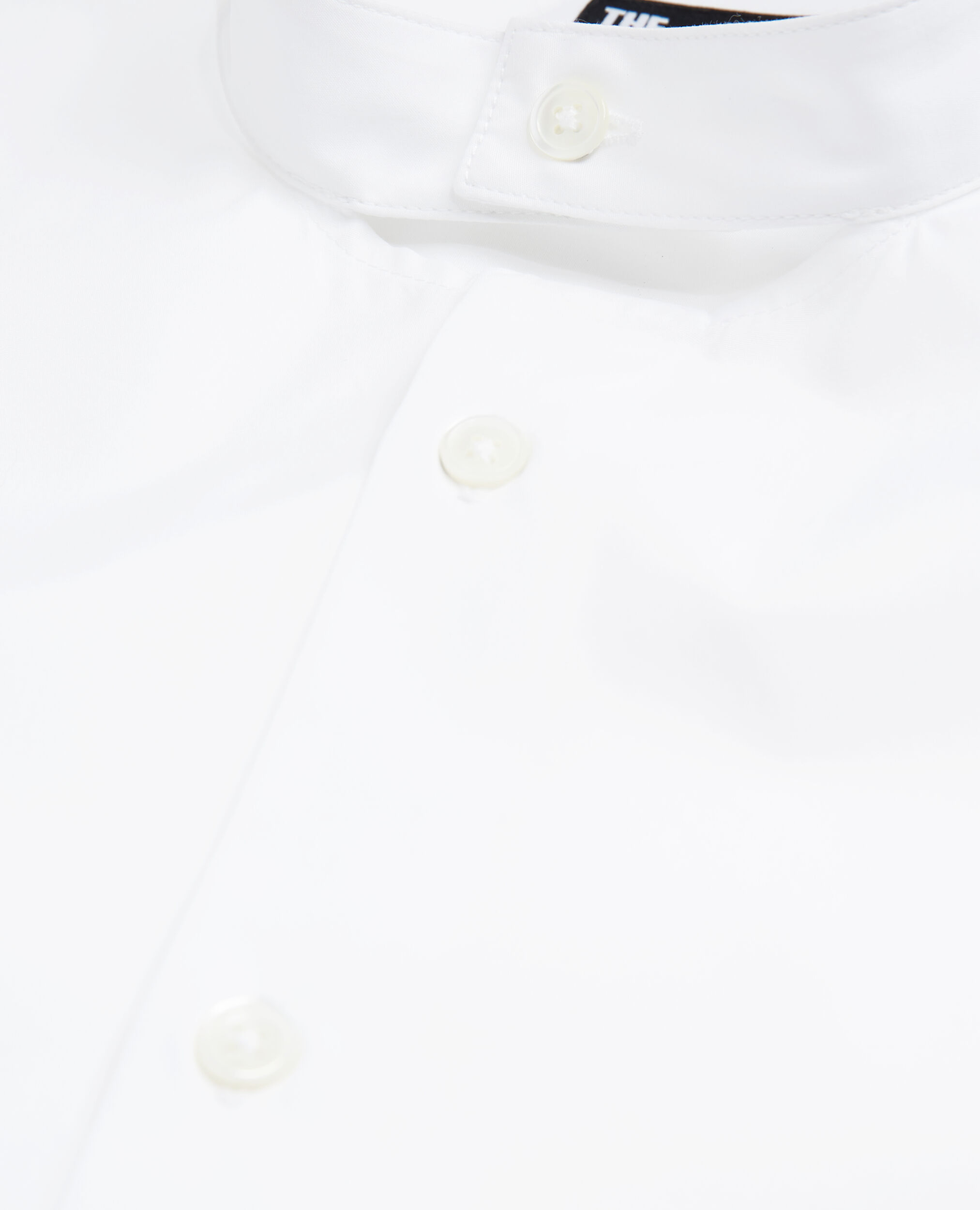 Slim-fit white shirt with officer collar, WHITE, hi-res image number null
