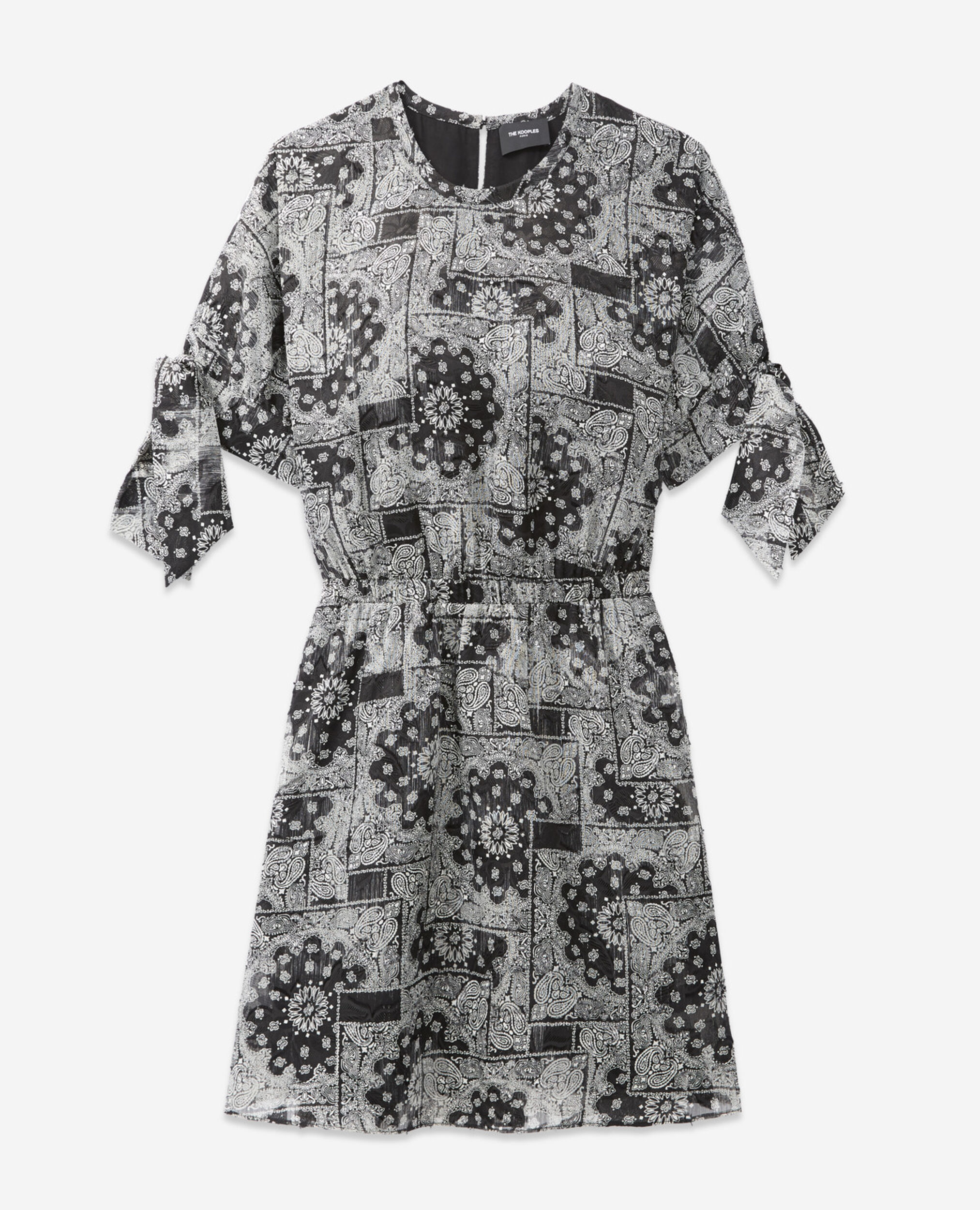 Robe courte droite imprimé bandana, BLACK, hi-res image number null