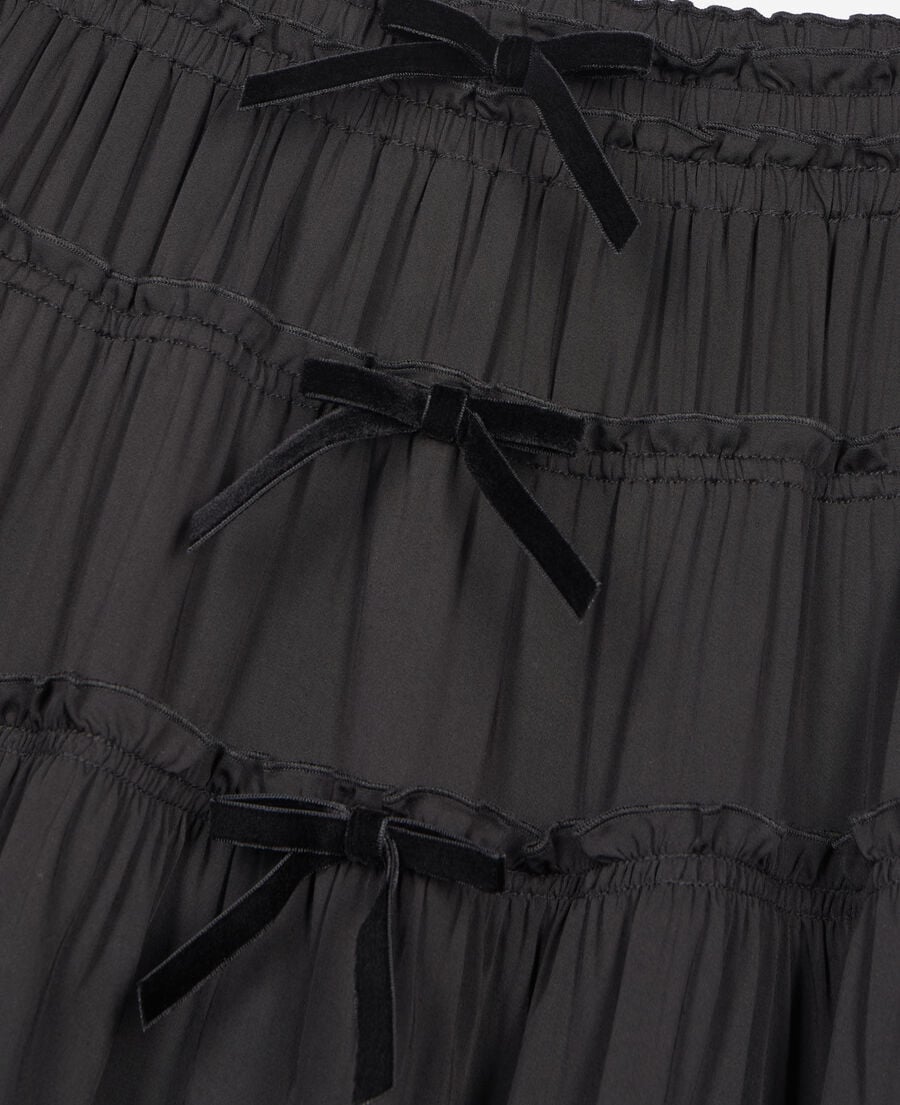 The Kooples FEMME BLACK jupe courte avec n&oelig;uds noire