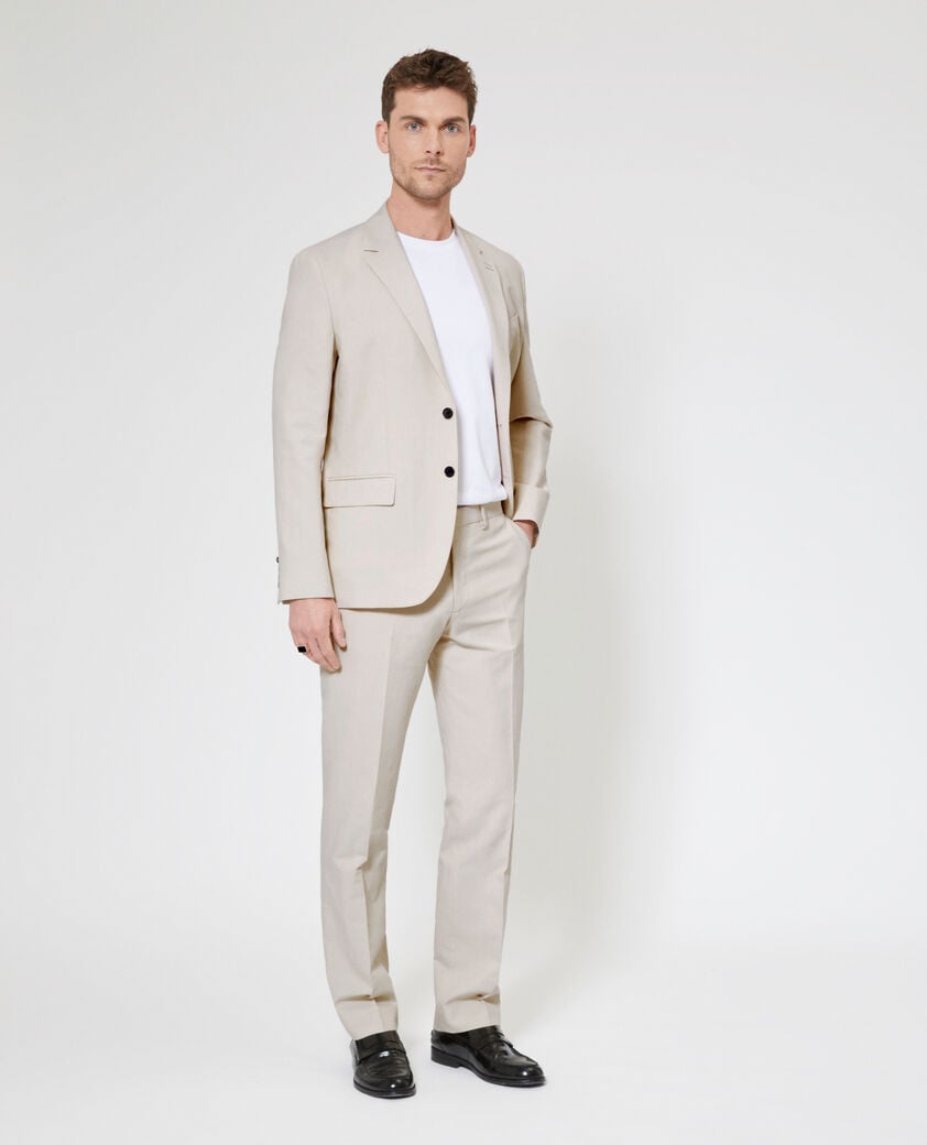 The Kooples HERREN LIGHT BEIGE anzughose aus baumwoll-leinen beige