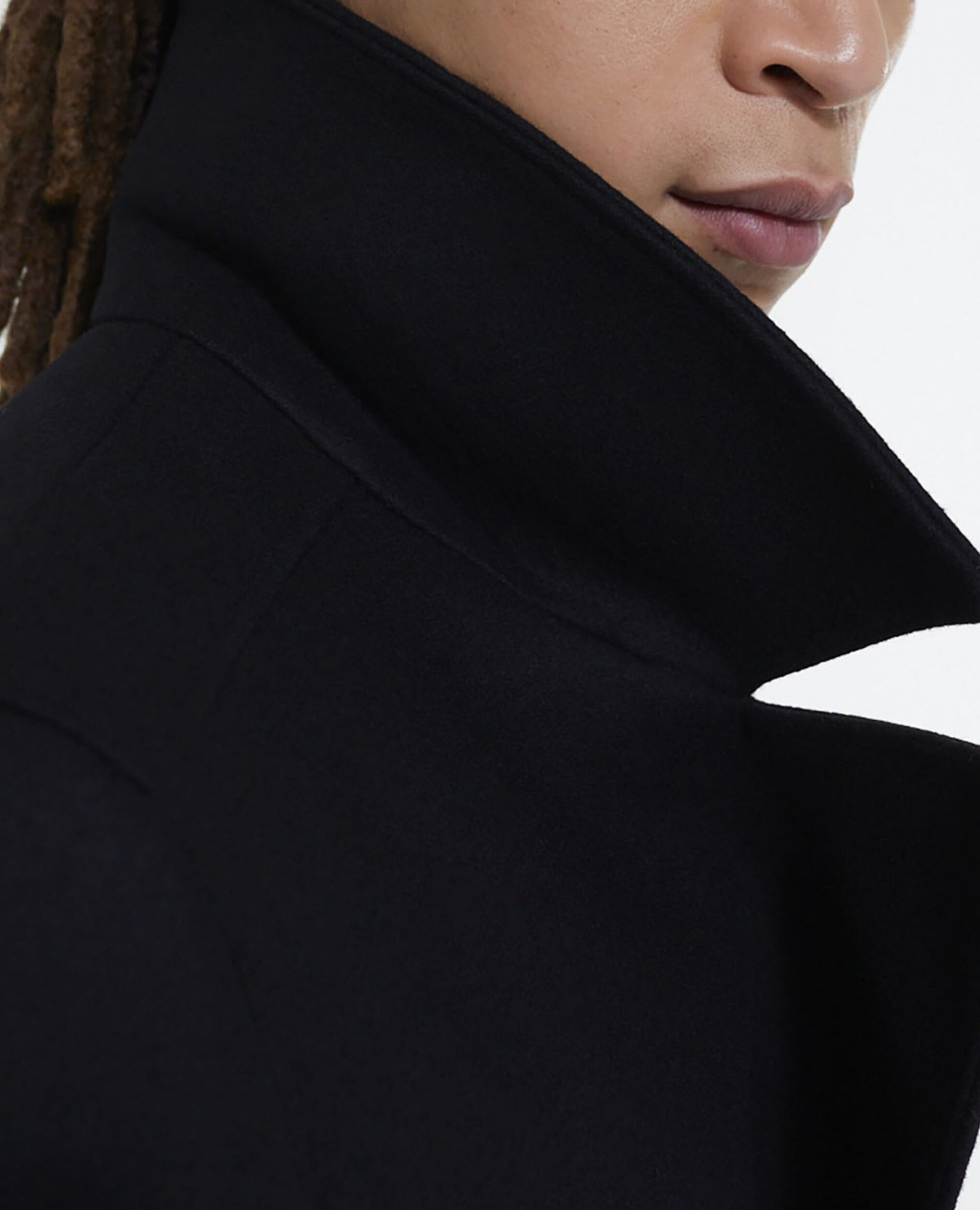 Black wool coat, BLACK, hi-res image number null