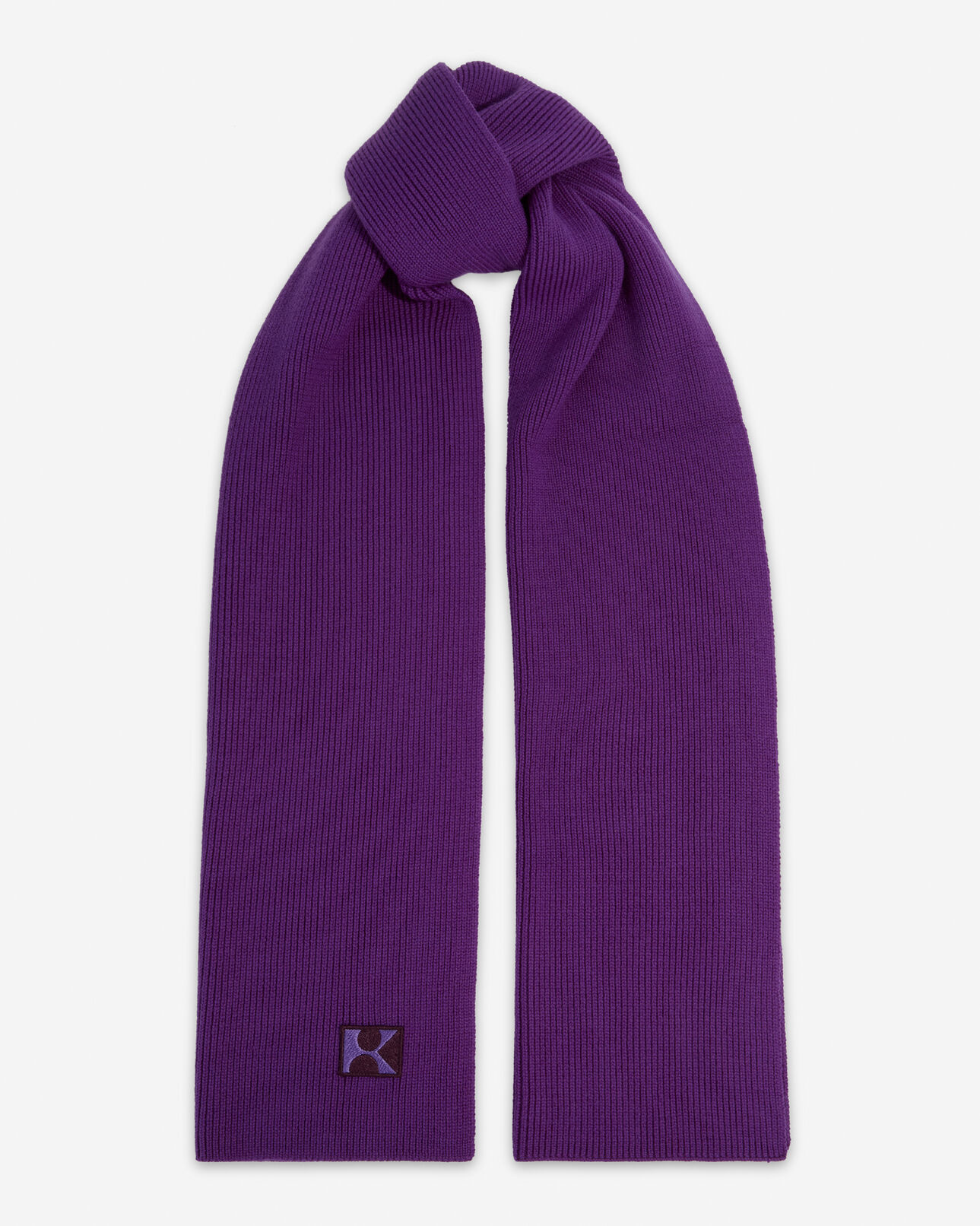 The Kooples MIXED VIOLET purple wool scarf with woven edging