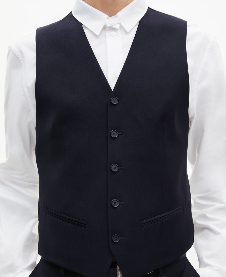 The Kooples MEN DARK NAVY navy wool suit vest