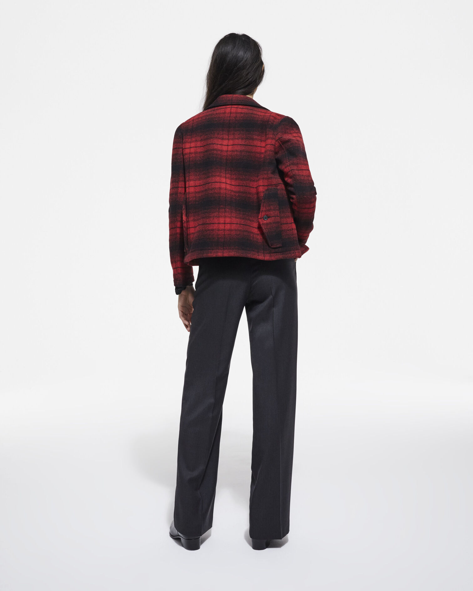 Blouson en laine à carreaux, RED / BLACK, hi-res image number null