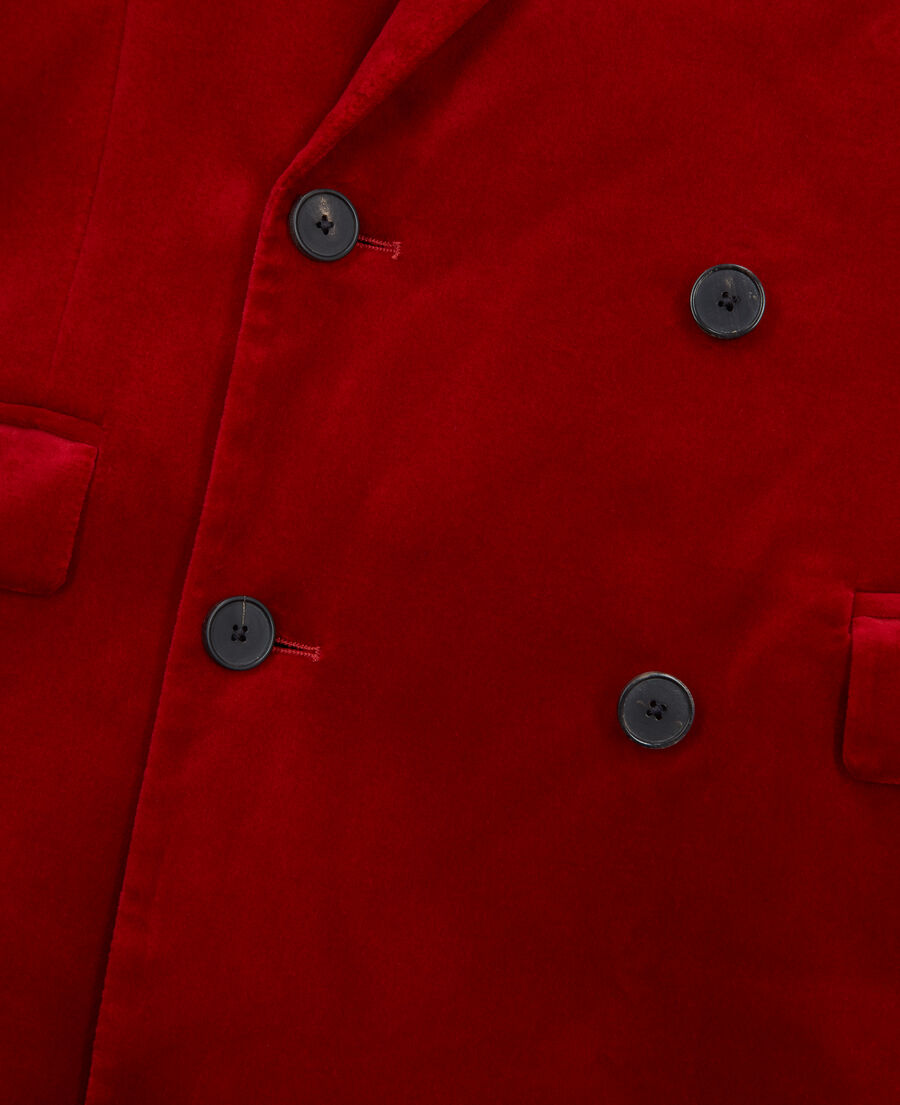 red double-breasted suit vest