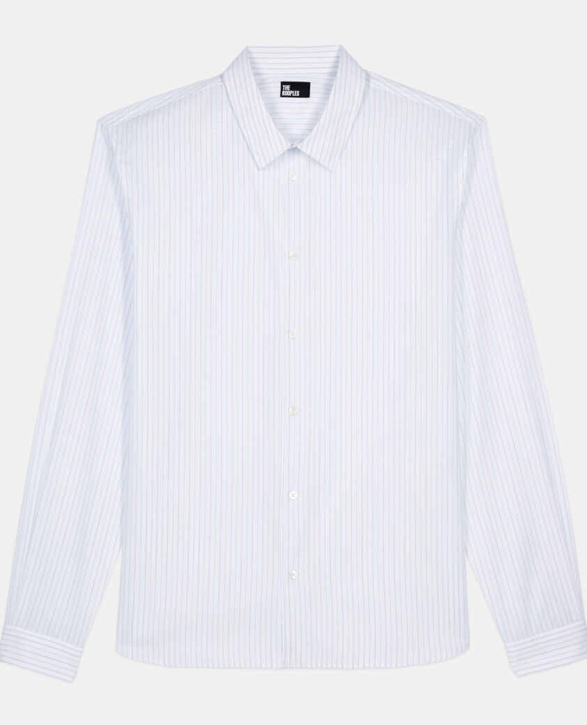 The Kooples HOMBRE WHITE / BLUE camisa elegante blanca rayas