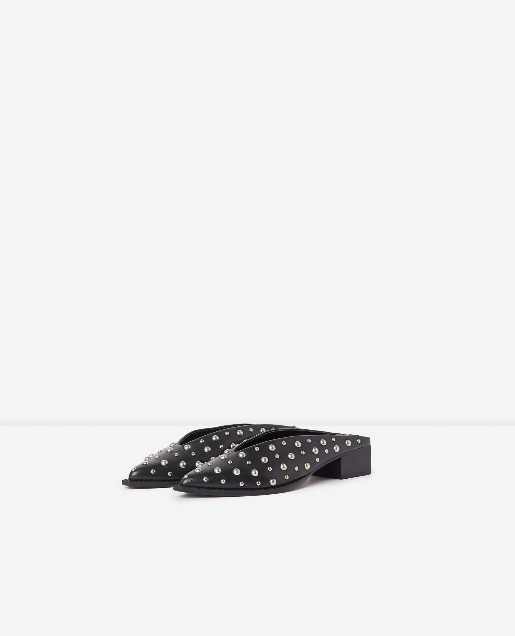 Black studded discount mules flat