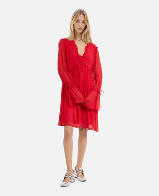 The Kooples DAMEN RED / BURGUNDY kurzes kleid mit rüschen rot