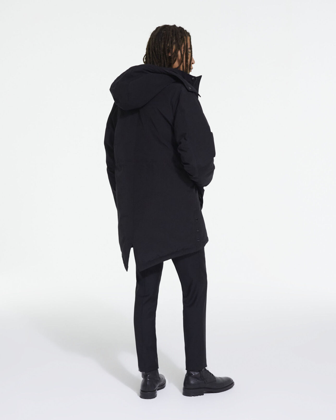 The Kooples HOMME BLACK parka à capuche noire