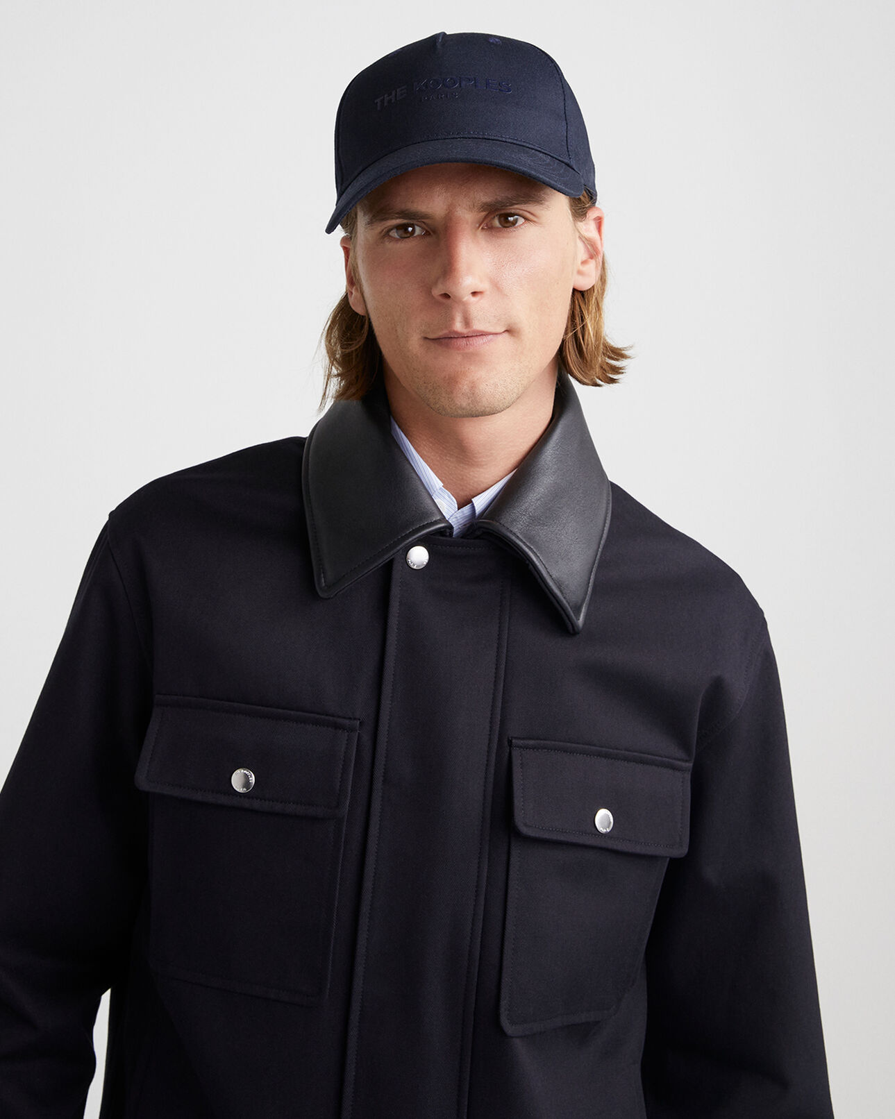 The Kooples MEN BLUE PETROL navy blue cap in cotton with logo