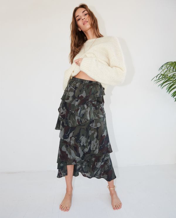 Kooples shop camouflage skirt
