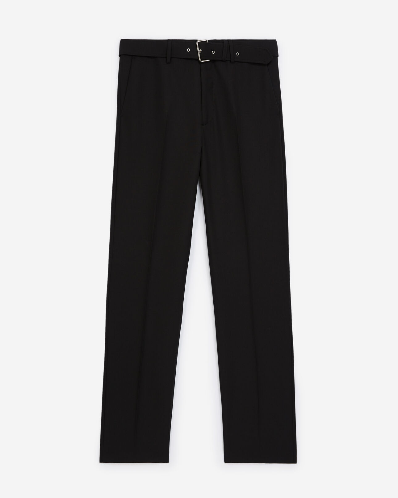 The Kooples MEN BLACK black trousers in wool with belt