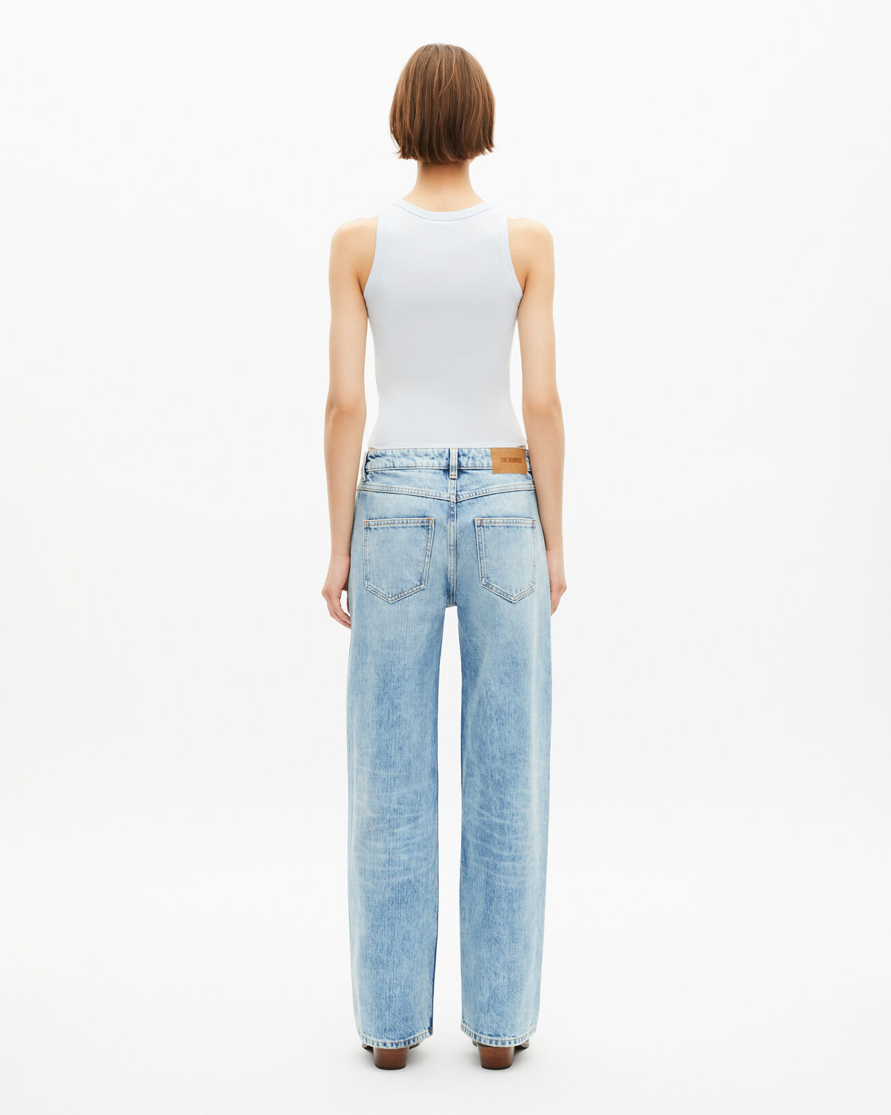 The Kooples DAMEN LIGHT BLUE tanktop mit hellblauem wappen