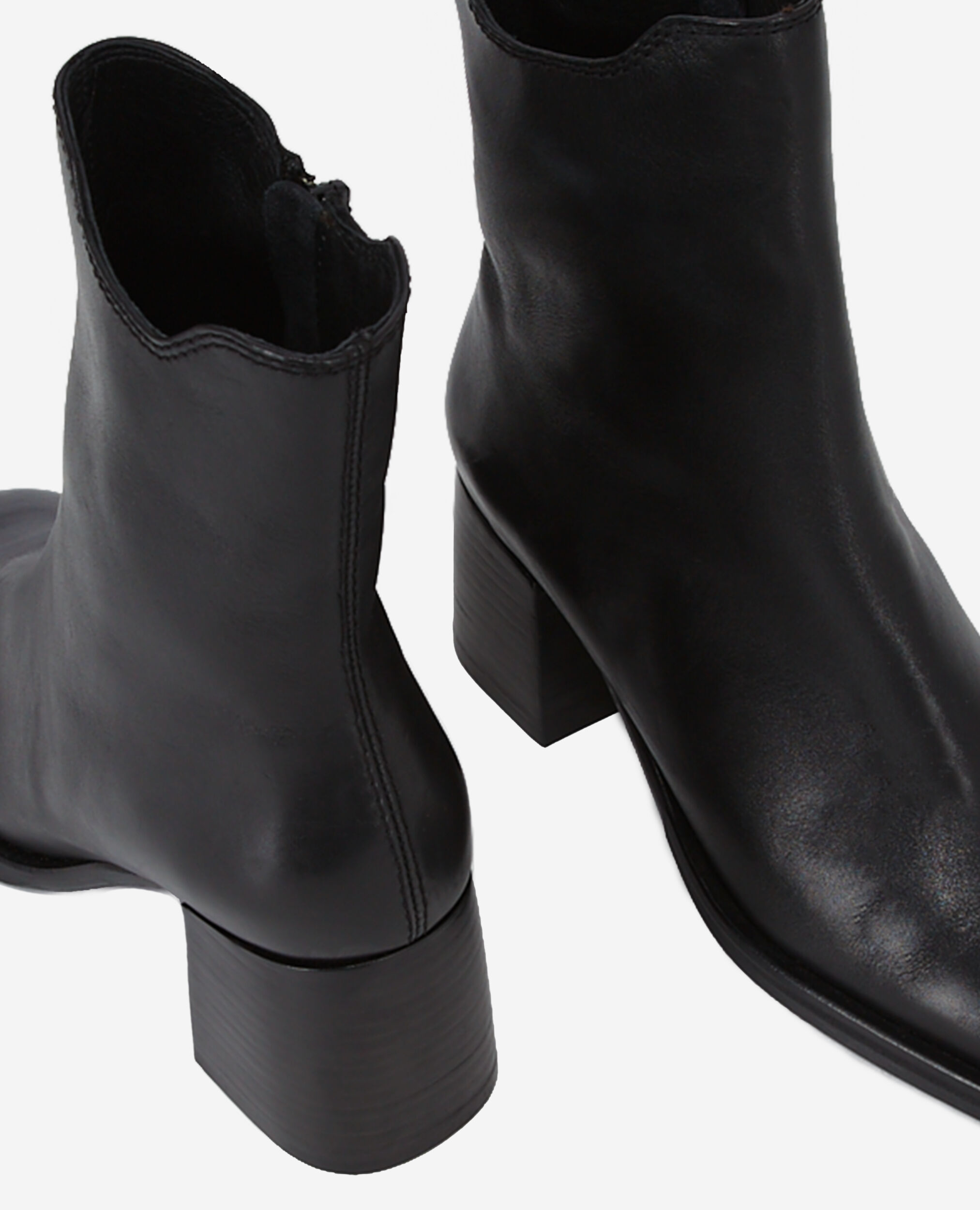Boots à talons en cuir noir, BLACK, hi-res image number null