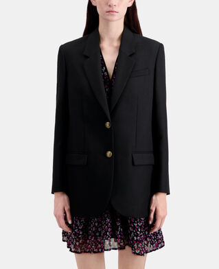 The Kooples F BLACK black wool blend blazer