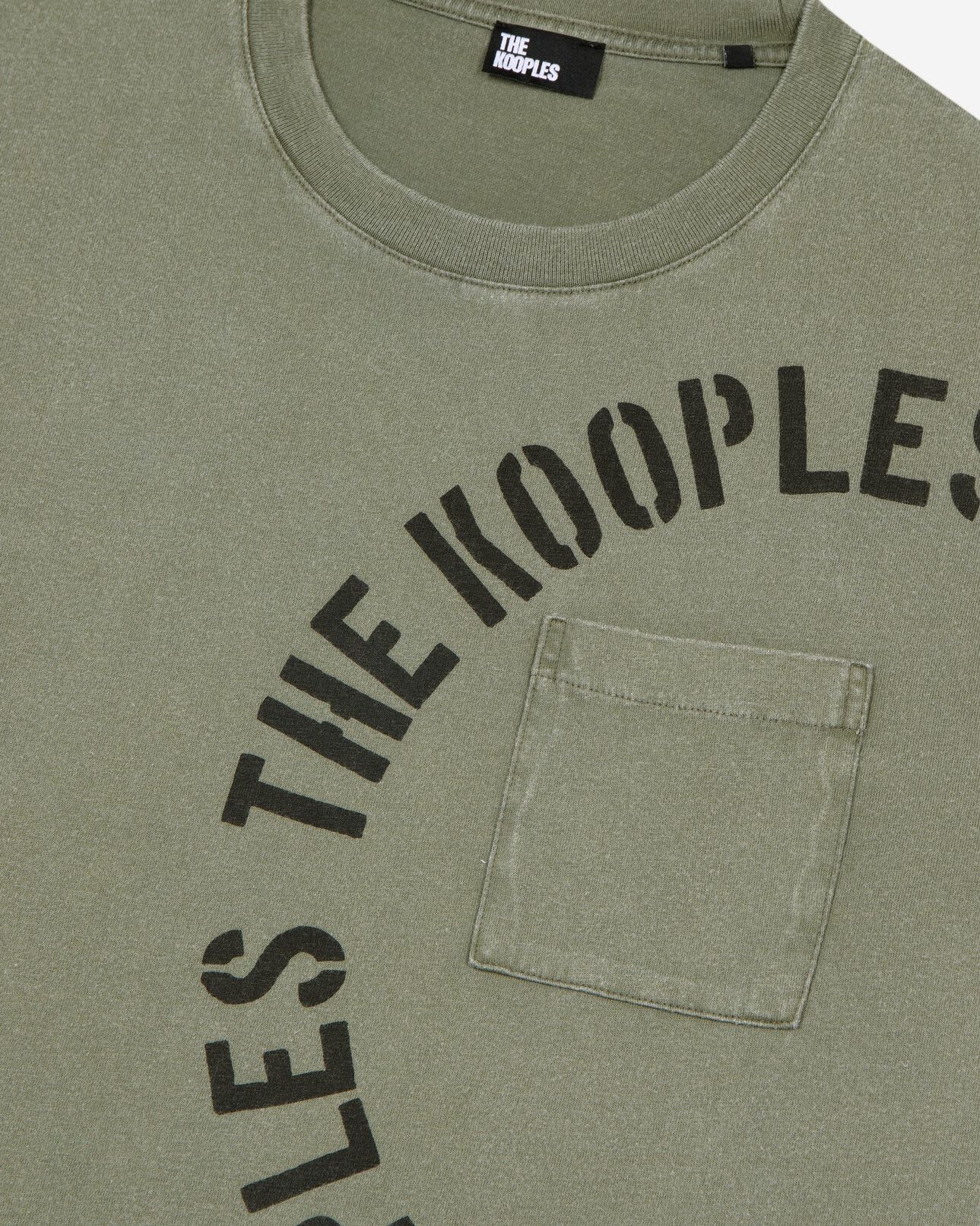 The Kooples H KAKI t-shirt with khaki screen print