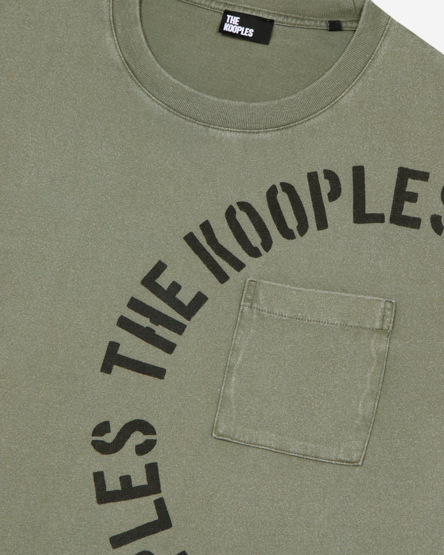 T-shirt with khaki screen print, KAKI, hi-res image number null