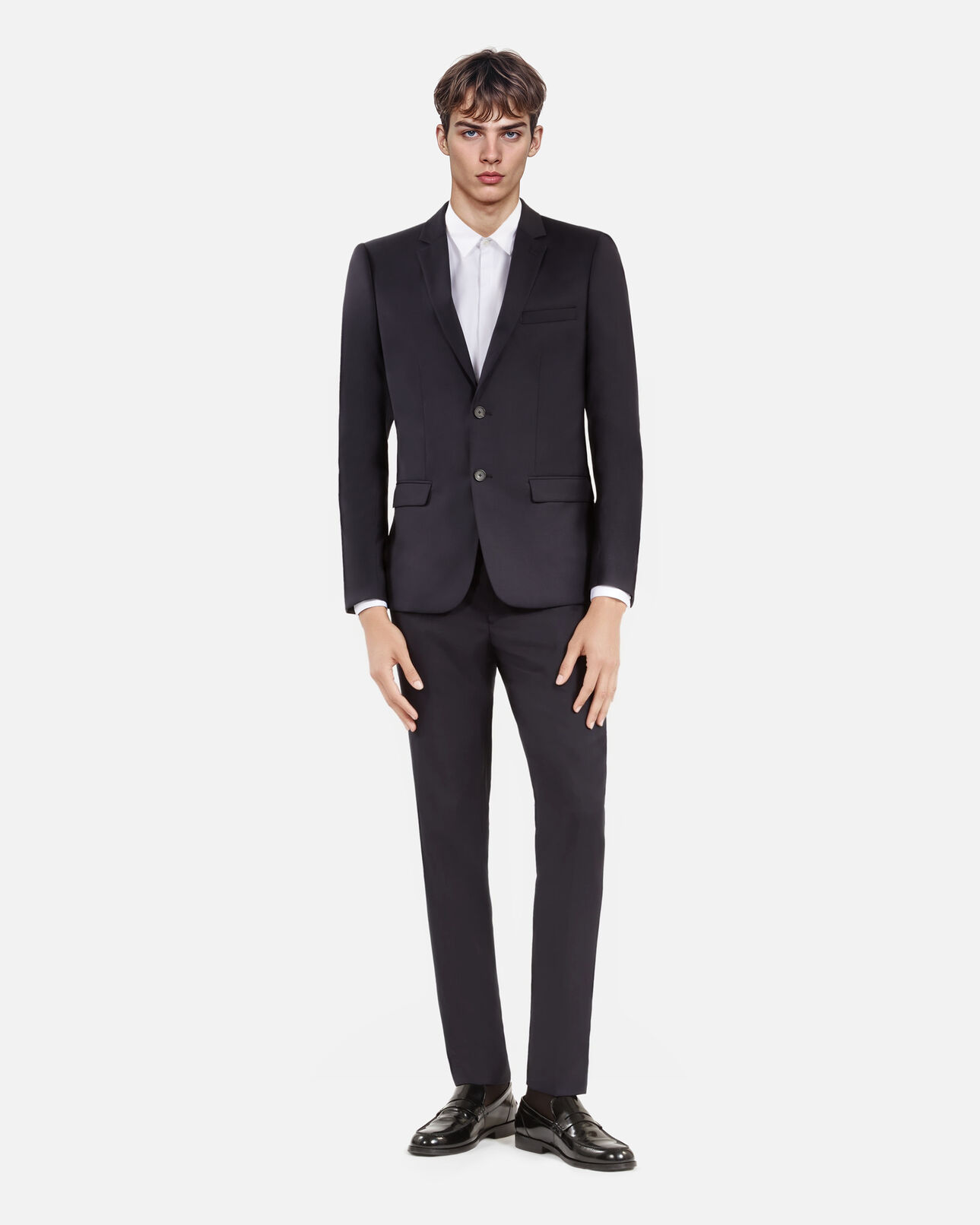 The Kooples MEN DARK NAVY navy blue wool suit jacket straight tailored cut