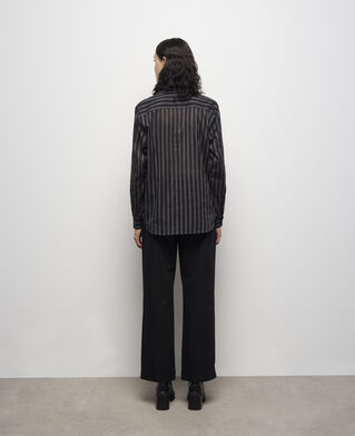 The Kooples F BLACK black striped shirt