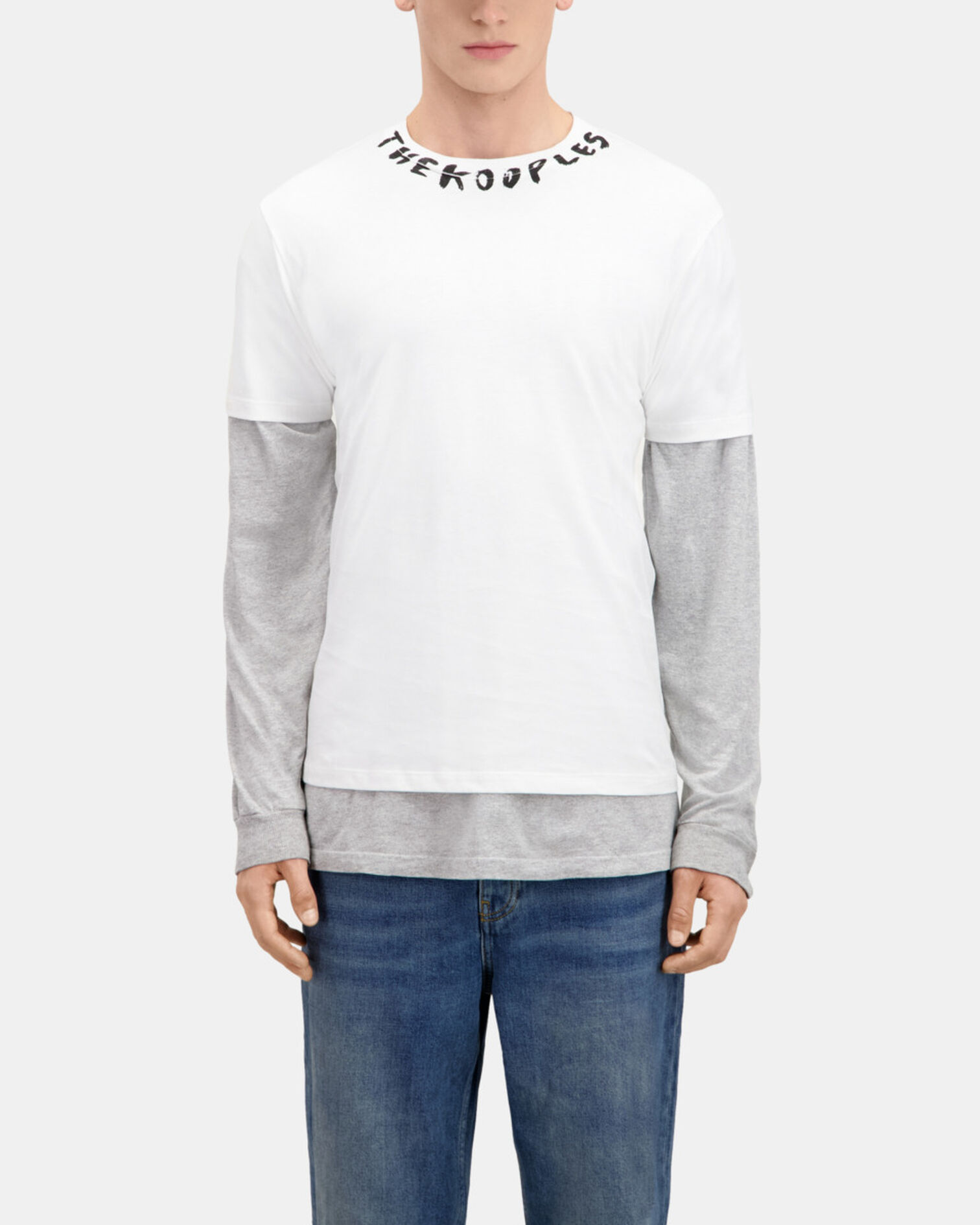 T-shirt Homme blanc avec logo, WHITE, hi-res image number null