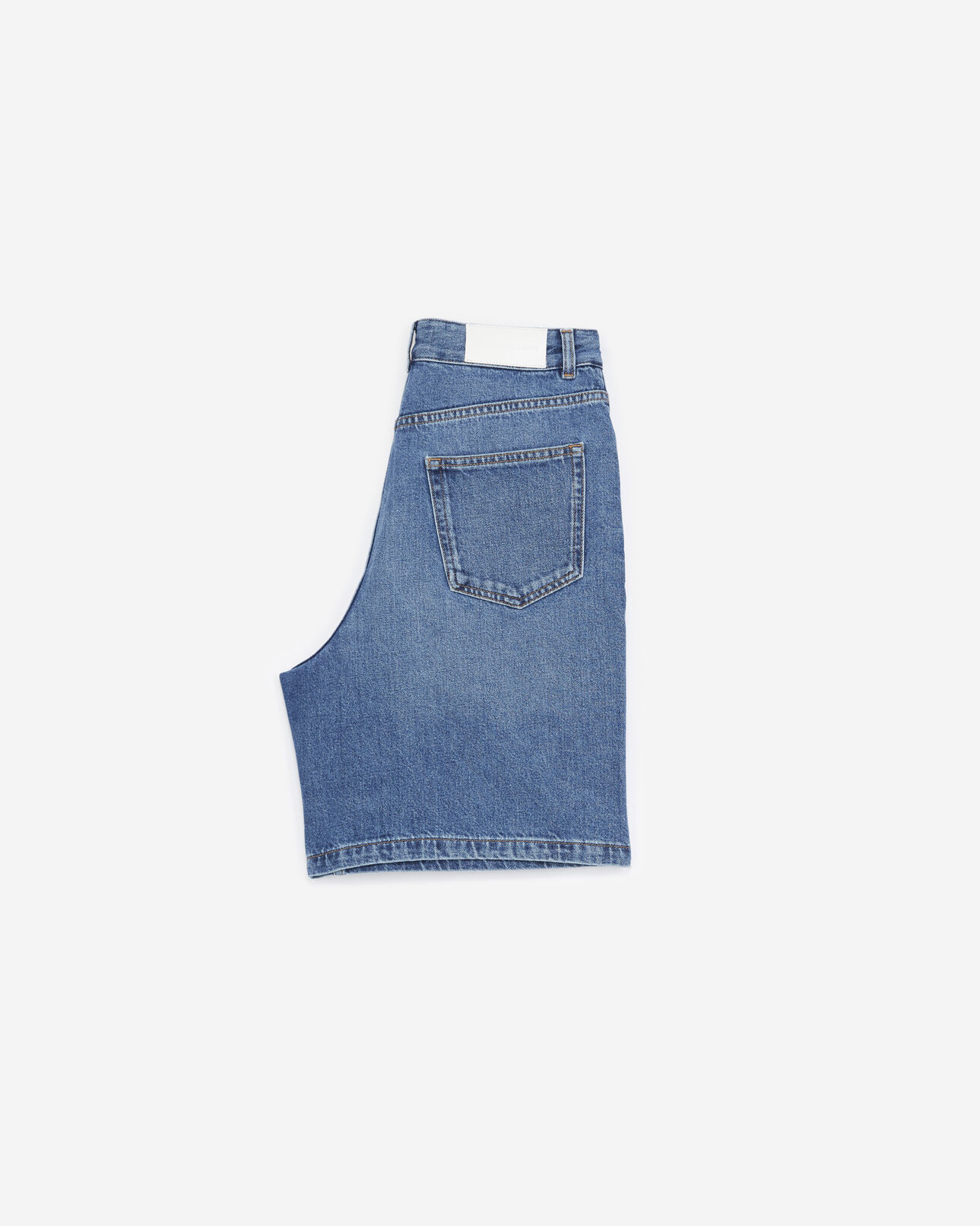 The Kooples WOMEN BLUE DENIM blue denim shorts with cuffs