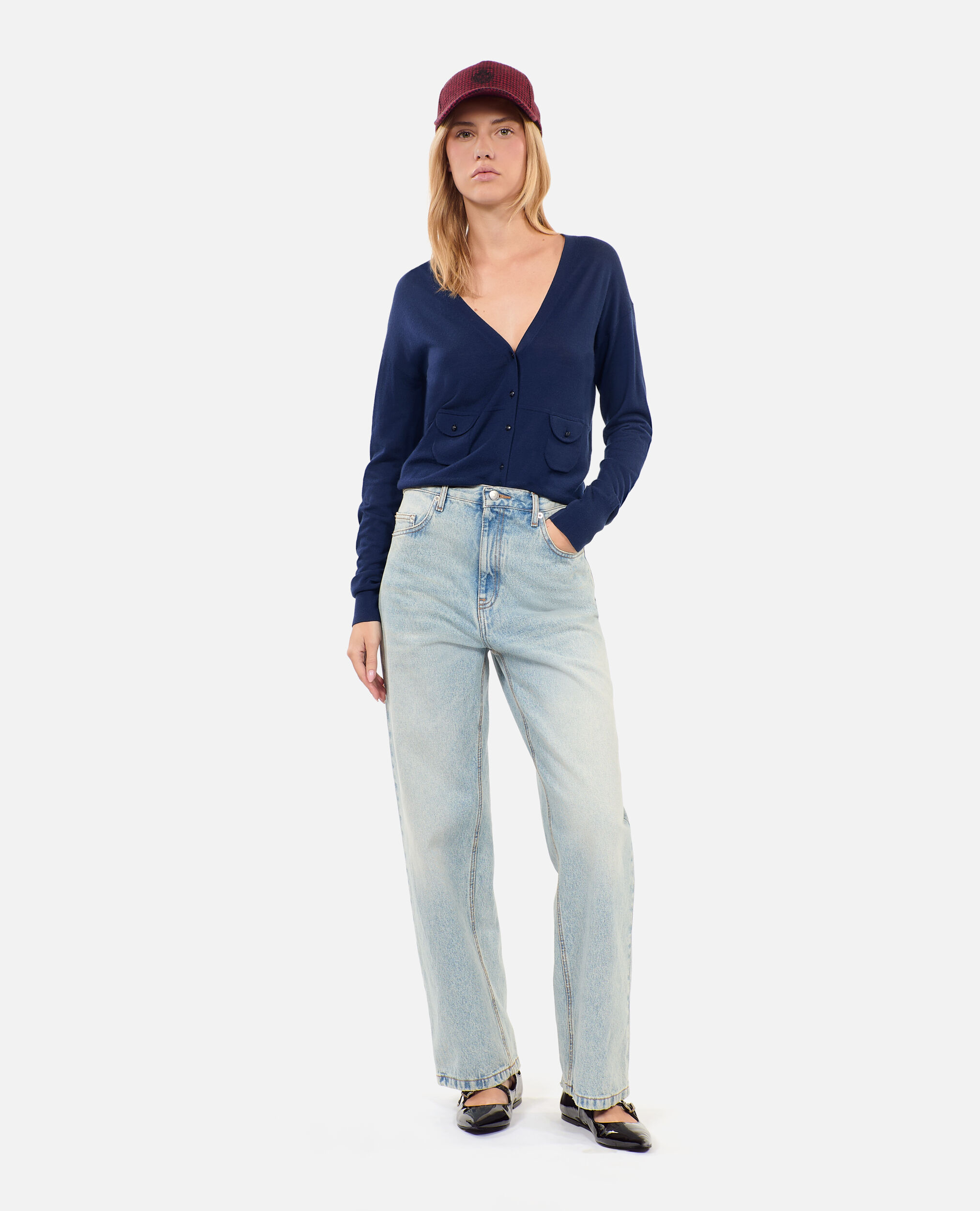 Womens navy boyfriend cardigan discount