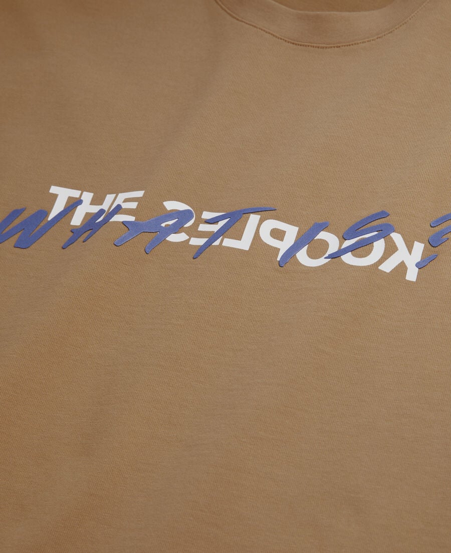 The Kooples HOMME BROWN-BEIGE t-shirt homme what is camel