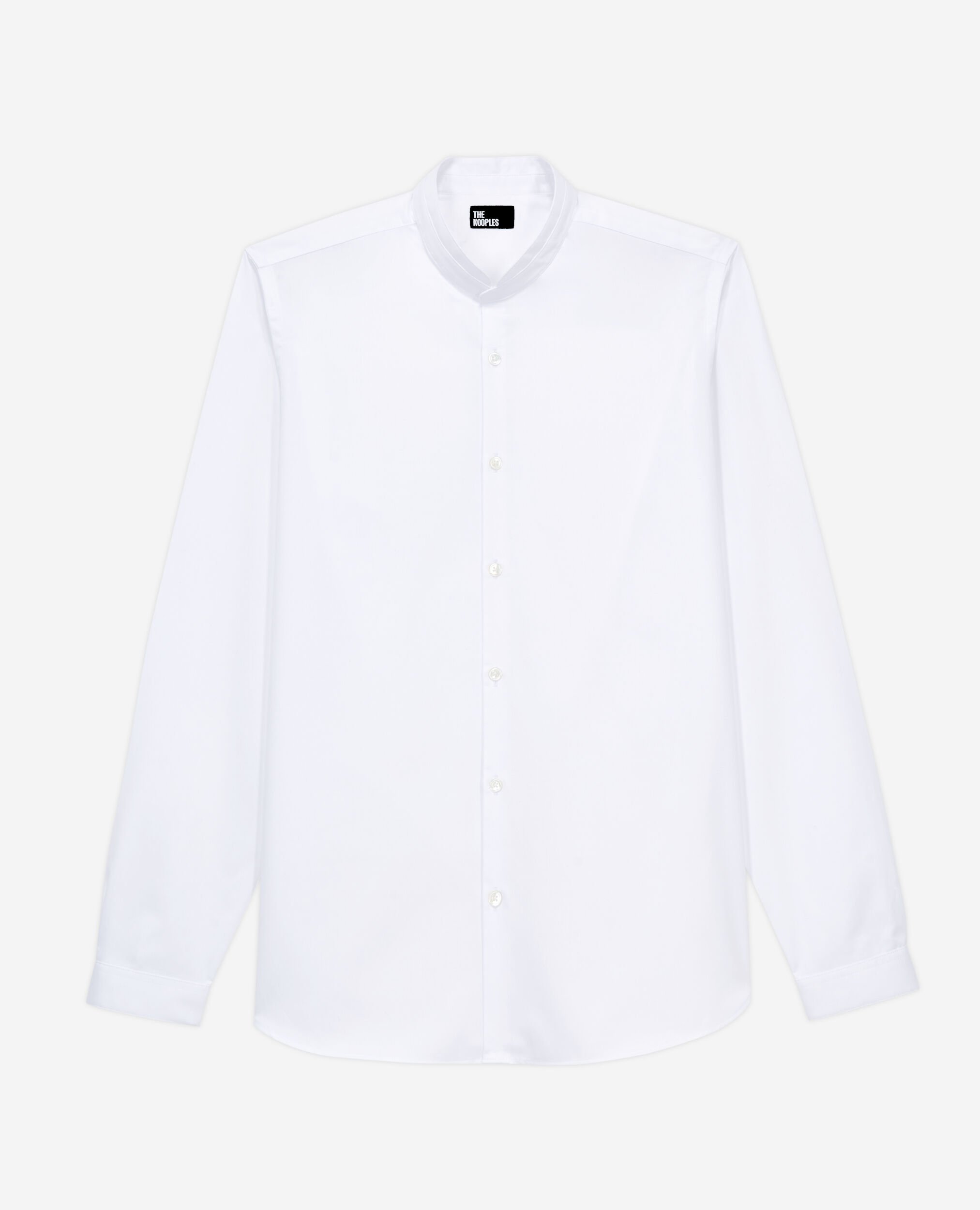 White shirt with officer collar, WHITE, hi-res image number null