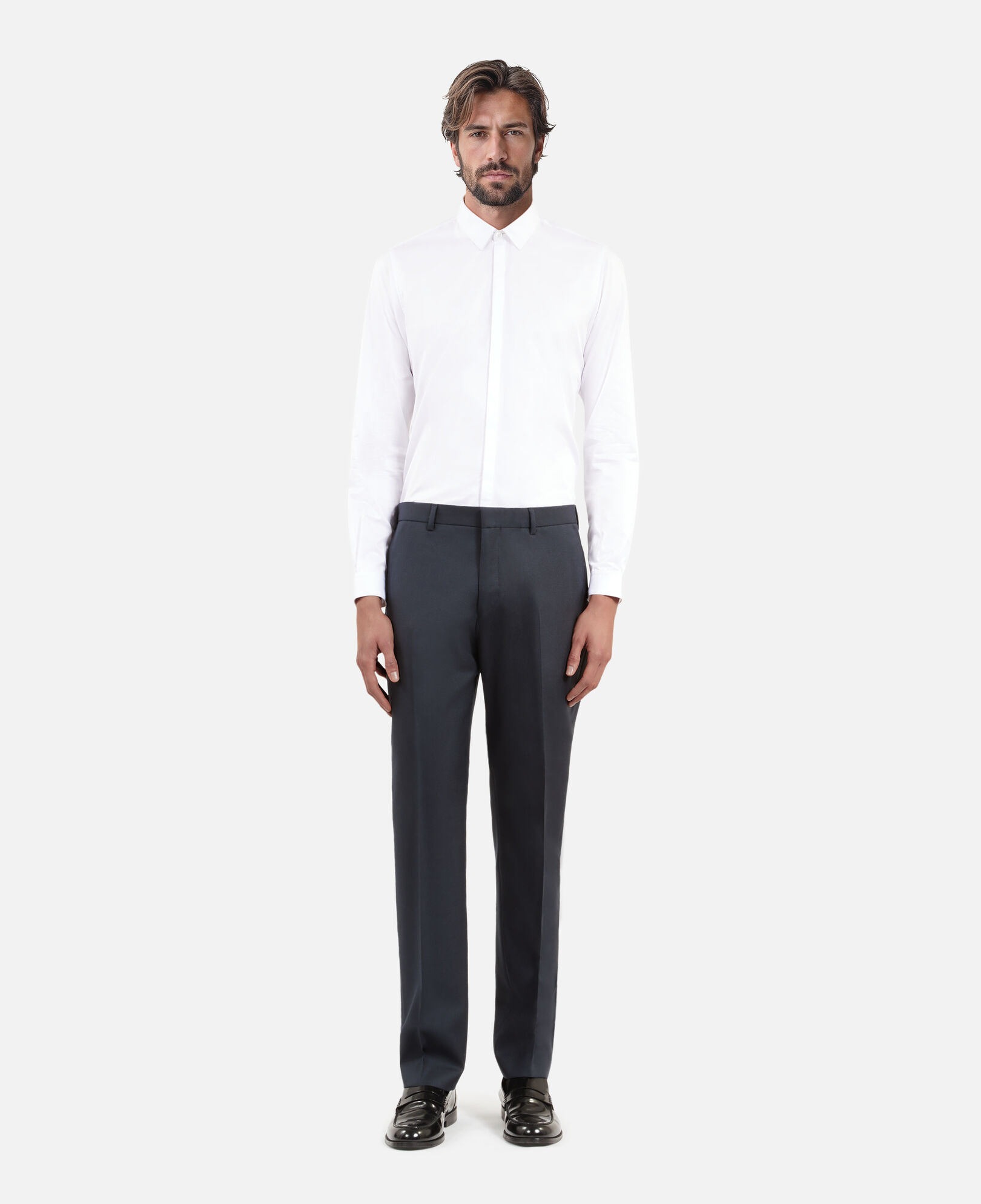 The Kooples MEN BLUE PETROL straight-cut blue suit pants