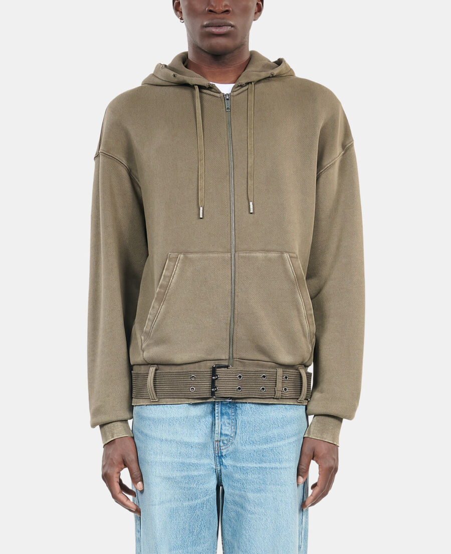 The Kooples MEN OLIVE khaki hoodie