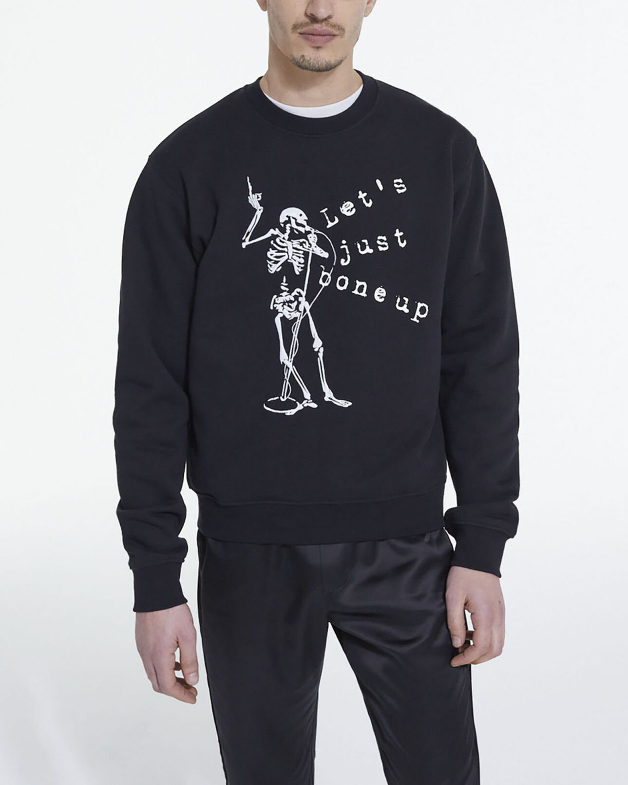 The Kooples MEN BLACK black screen print sweatshirt