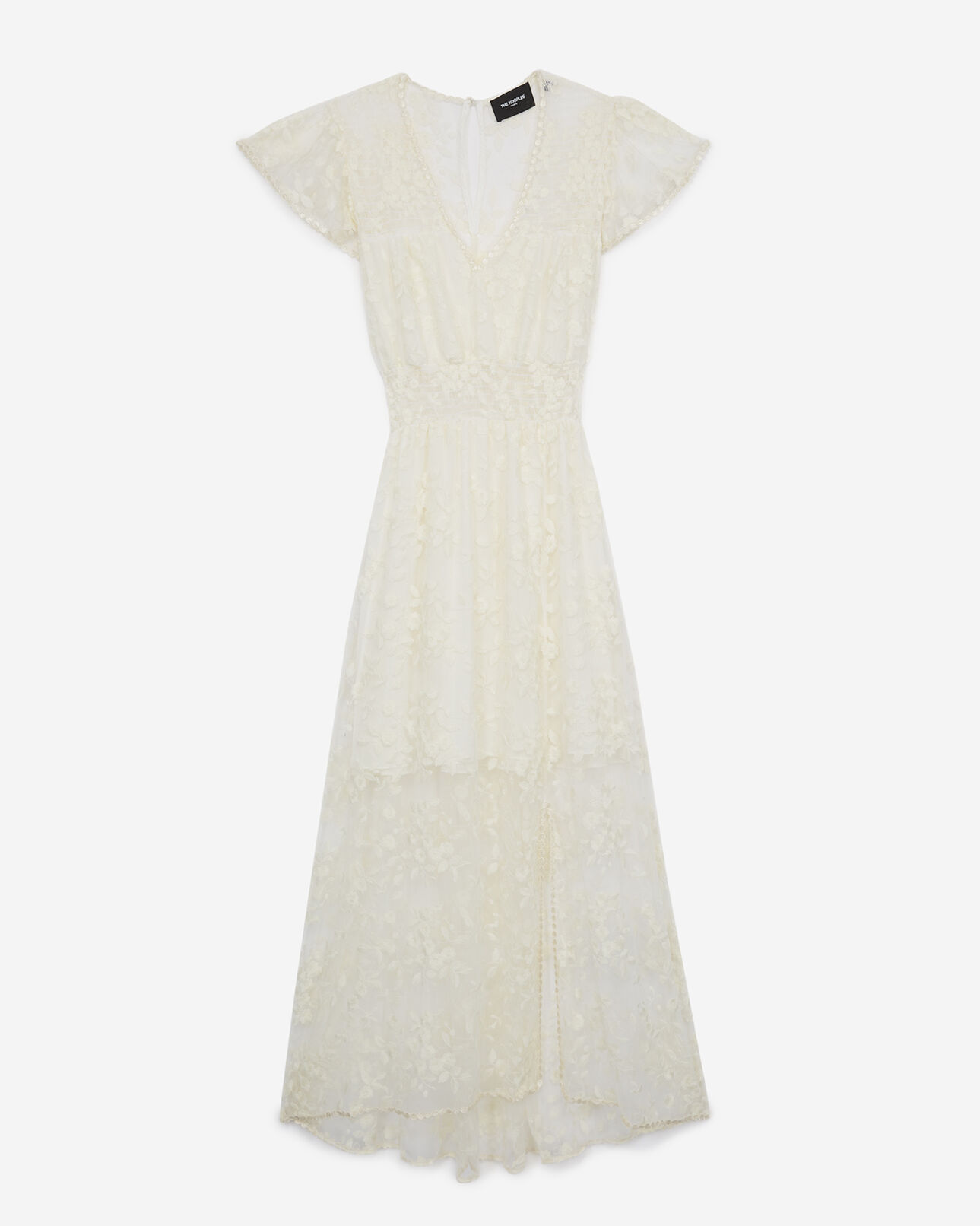 The Kooples FEMME ECRU robe dentelle manche longue écrue