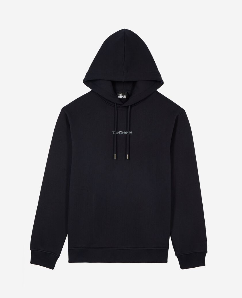 The Kooples HOMME DARK NAVY sweatshirt &agrave; capuche avec logo marine