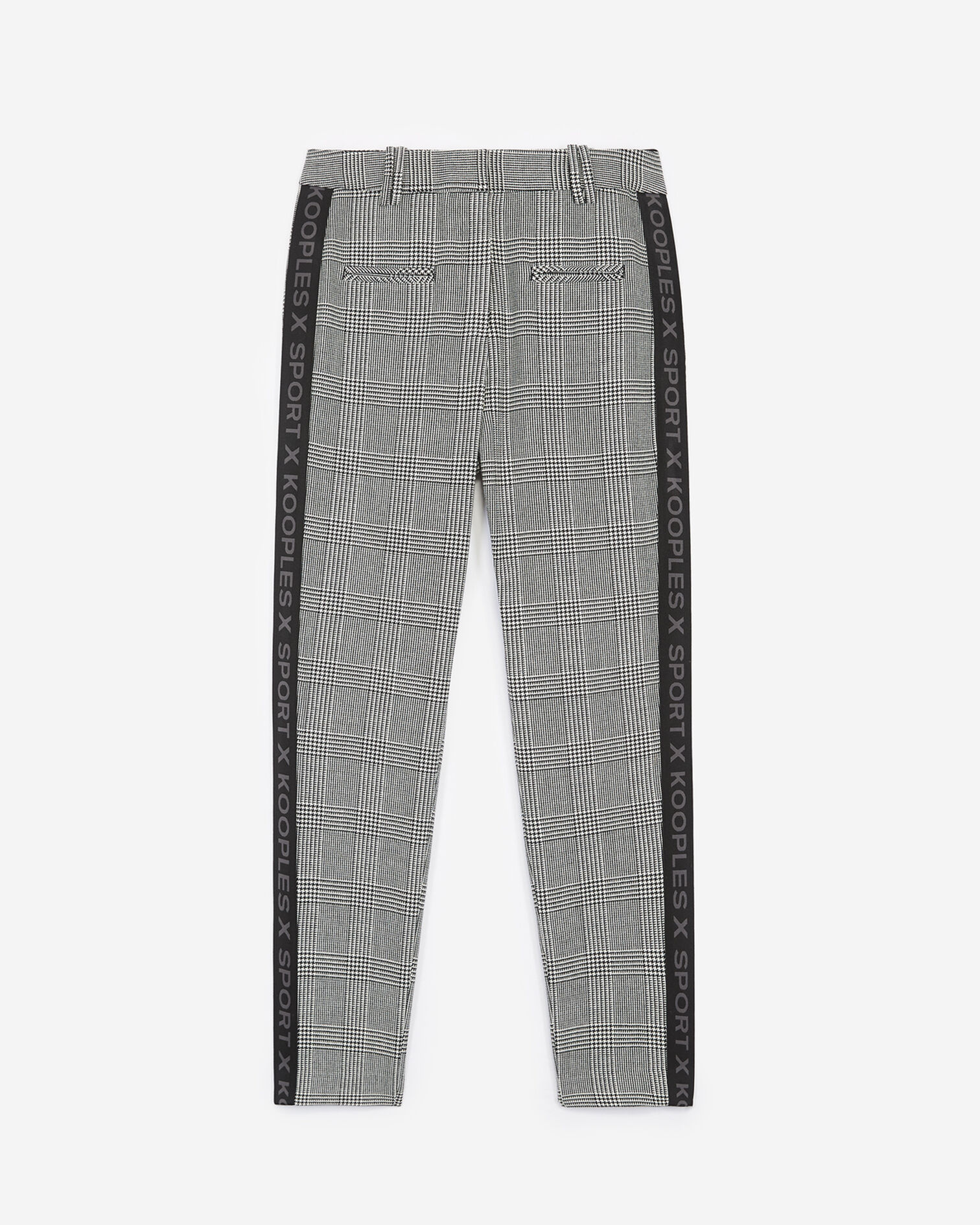 Pantalon noir fluide motif pied-de-poule, BLACK / WHITE, hi-res image number null