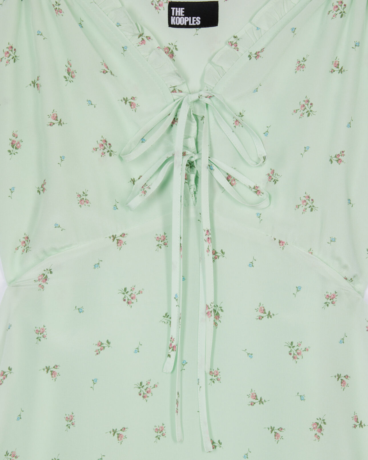 The Kooples FEMME GREEN robe longue fleurie en soie