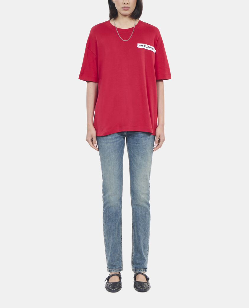 The Kooples WOMEN RUBIS red t-shirt with patches 