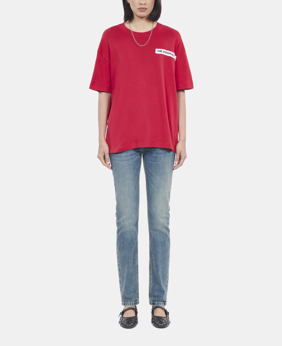 The Kooples DAMEN RUBIS rotes t-shirt aufn&auml;hern