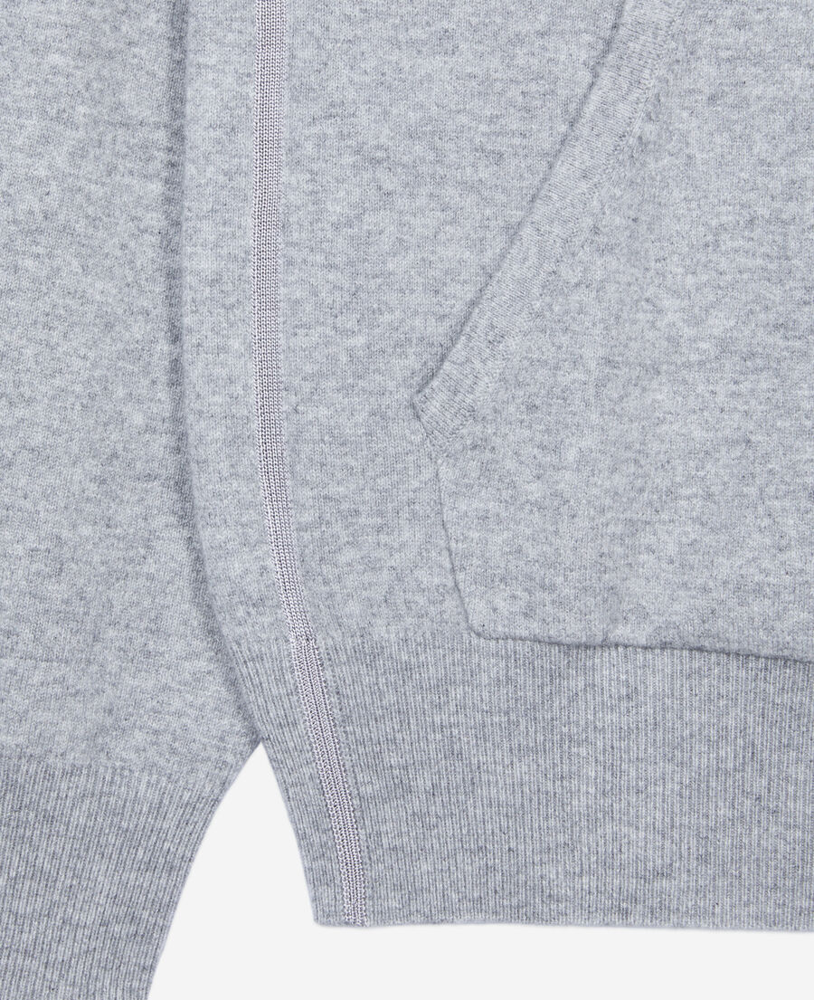 The Kooples F MIDDLE GREY MEL grey wool and cashmere hoodie