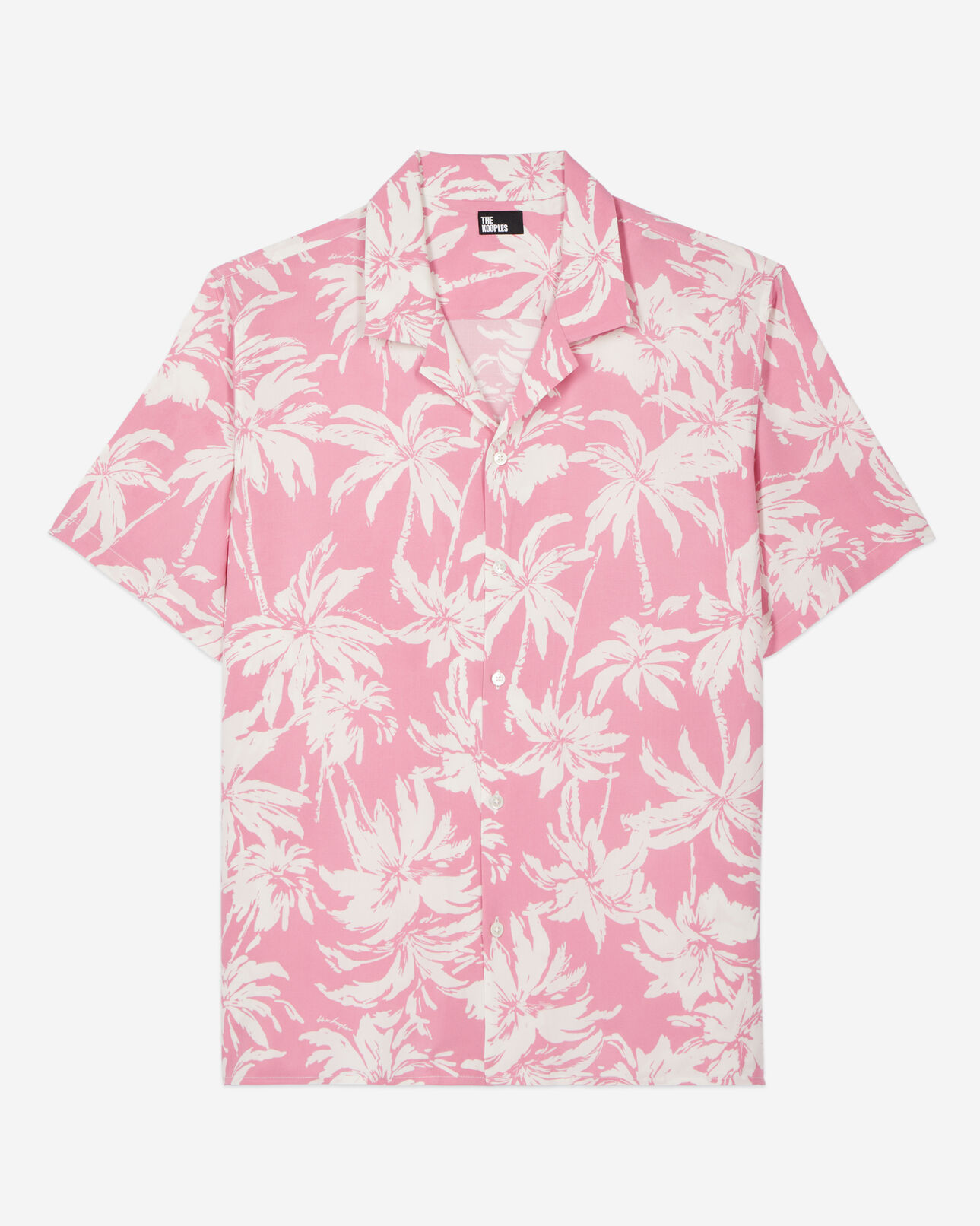 The Kooples MEN PINK-WHITE short-sleeved printed shirt