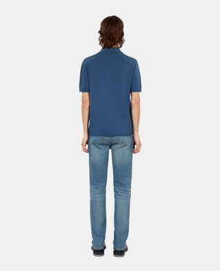 The Kooples H MIDDLE NAVY royal blue knitted polo t-shirt