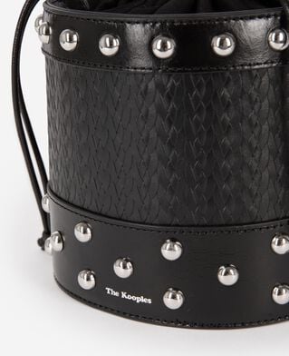 The Kooples DAMEN BLACK studs bucket bag schwarz