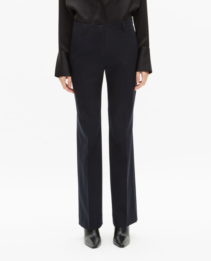 The Kooples WOMEN DARK NAVY navy wool blend straight-leg tailored pants