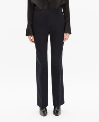 The Kooples WOMEN DARK NAVY navy wool blend straight-leg tailored pants