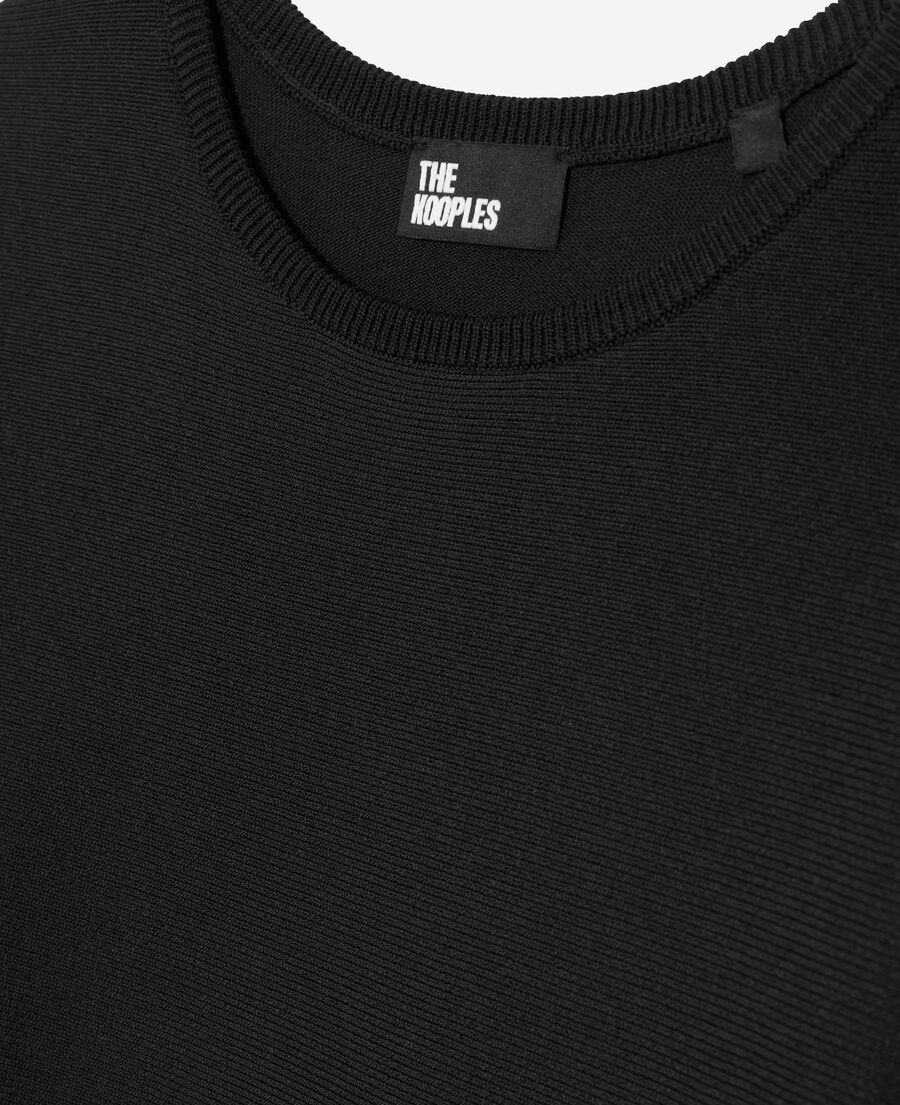 The Kooples WOMEN BLACK short trompe l'oeil dress in black mesh