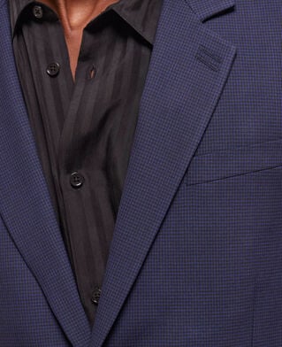 The Kooples MEN BLACK / NAVY wool suit jacket with houndstooth motif