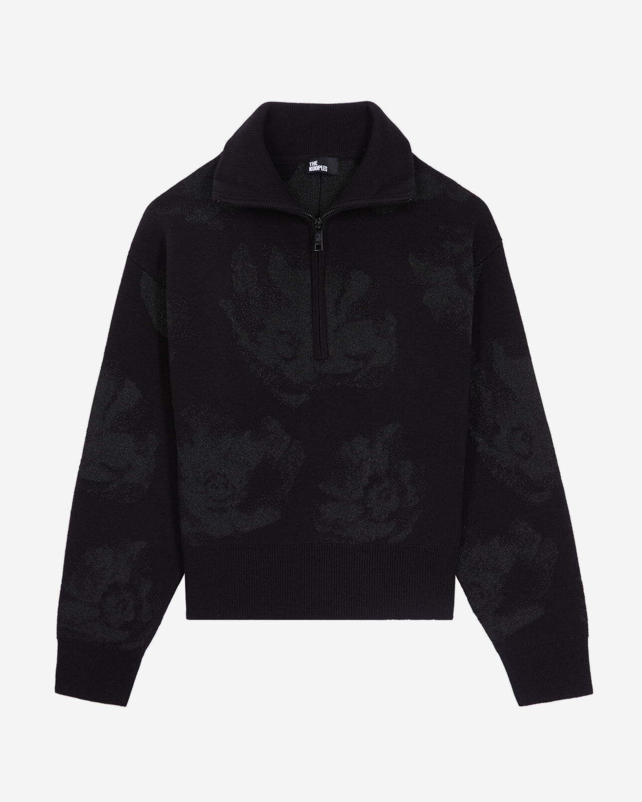 The Kooples WOMEN BLACK/BLACK black wool-blend sweater with silver details