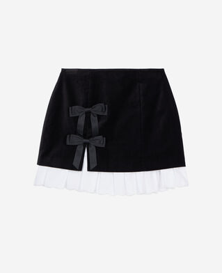 The Kooples FEMME BLACK jupe courte en velours noir