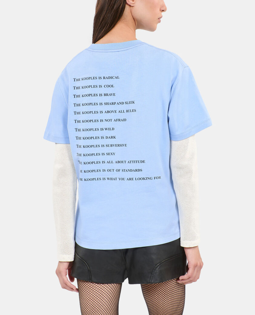 The Kooples WOMEN BLUE WHITE light blue what t-shirt